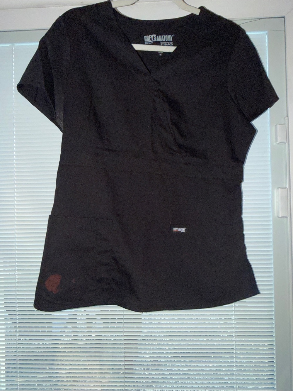 Grey's Anatomy Black V-Neck Medical Scrub Top